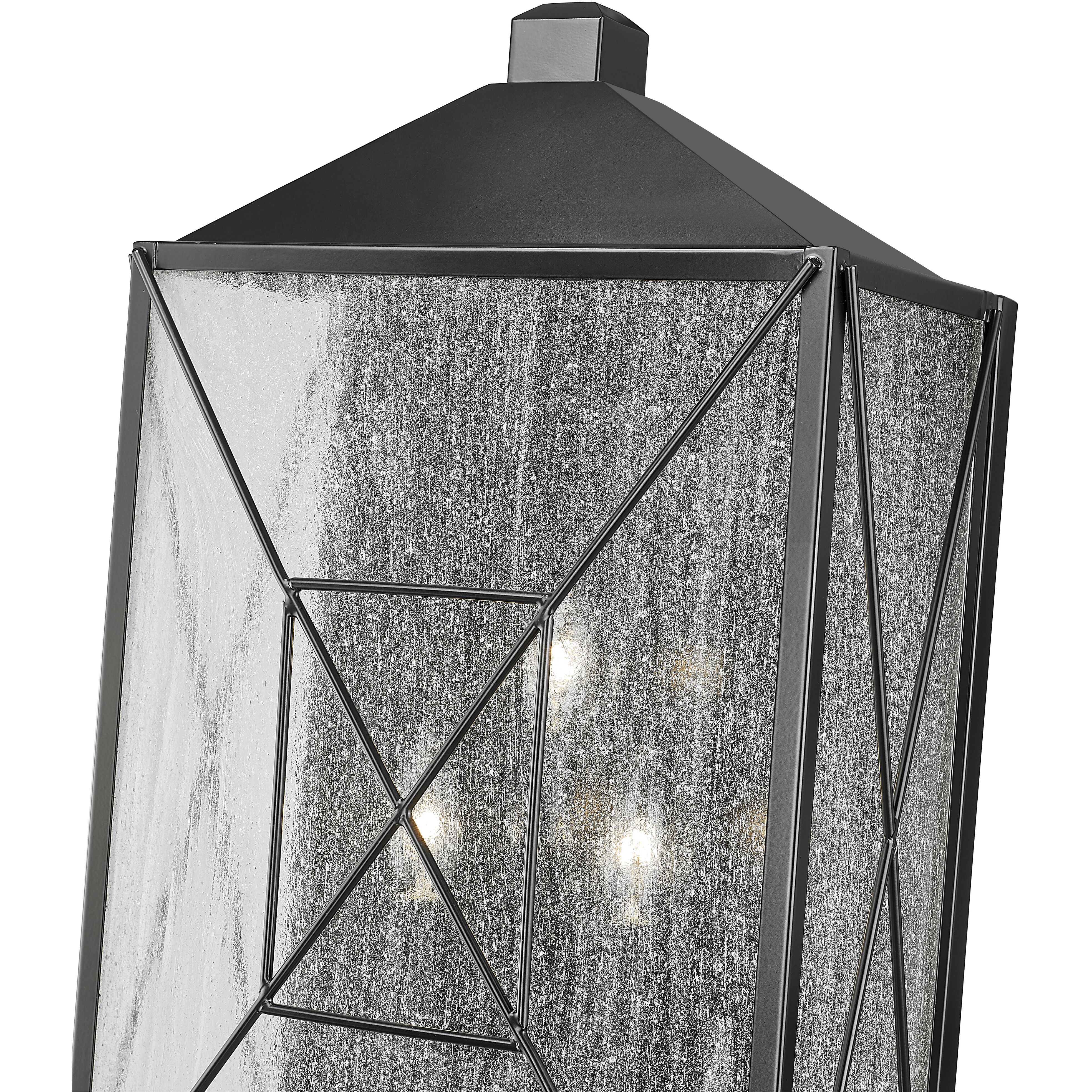 Caswell 3 Light 22 inch Powder Coated Black Outdoor Wall Sconce